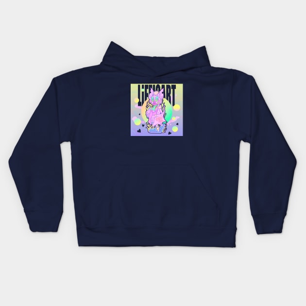 Dope piggy monster is chilling with vans illustration Kids Hoodie by slluks_shop